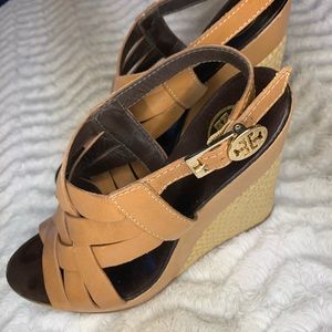 Tory Burch Jute and Leather Wedge